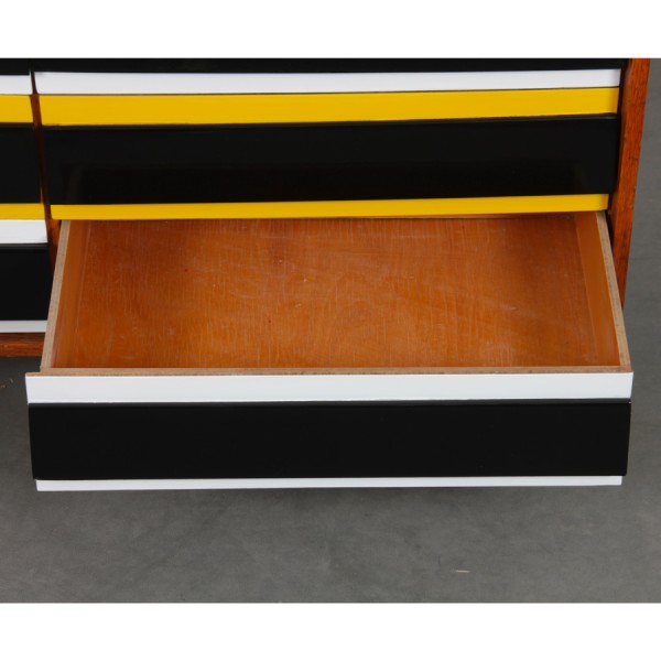 Yellow and black chest of drawers, model U-453, by Jiri Jiroutek, 1960s - Eastern Europe design