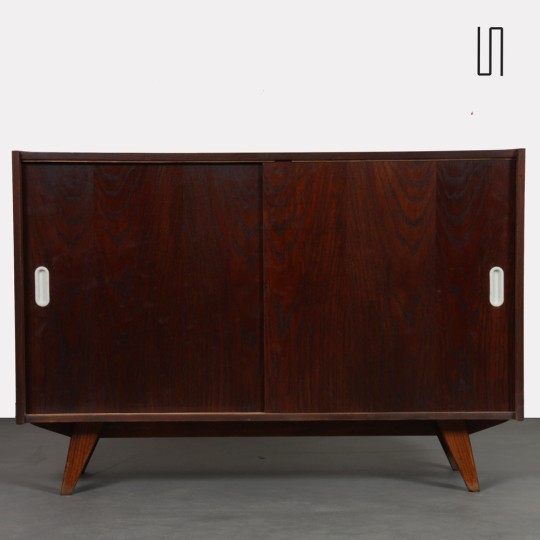 Dark oak chest designed by Jiri Jiroutek, model U-452, 1960s - Eastern Europe design