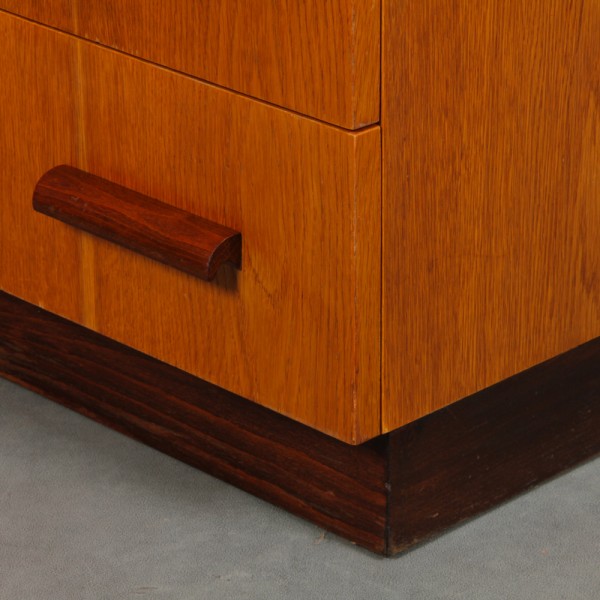 Oak storage unit made by UP Zavody in the 1960s - Eastern Europe design