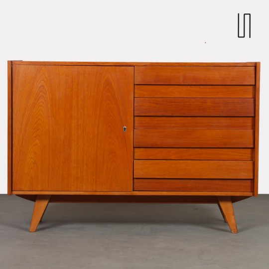 Vintage oak storage unit by Jiri Jiroutek, model U-458, 1960s - Eastern Europe design