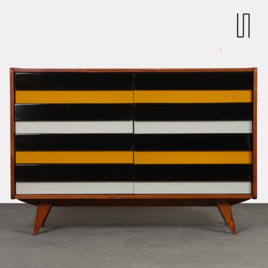 Yellow and black chest of drawers, model U-453, by Jiri Jiroutek, 1960s - Eastern Europe design