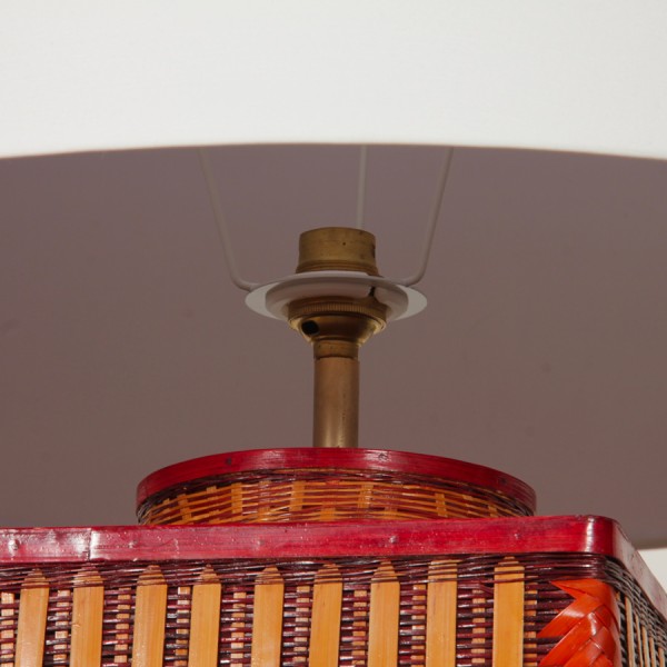 Large vintage wickerwork lamp - 