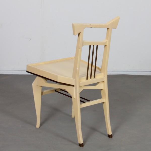 Petite chaise asymétrique en bois des années 1930 - 