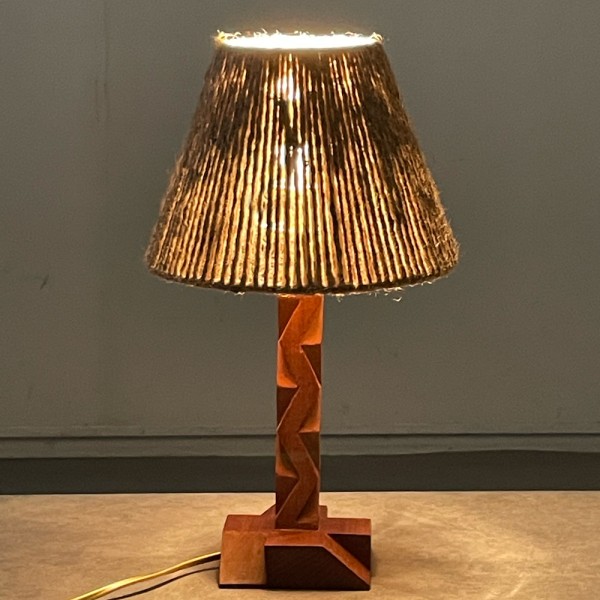 Lampe vintage en bois 1960 - 