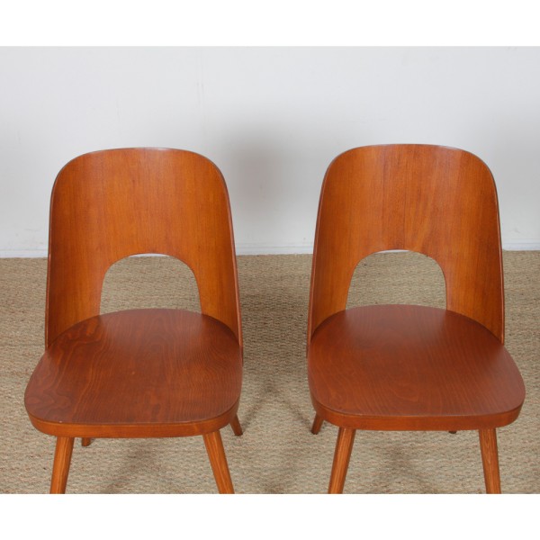 Set of 4 wooden chairs by Oswald Haerdtl for Ton, 1960s - Eastern Europe design