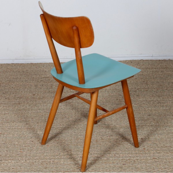 Vintage wooden chair produced by Ton, 1960s - Eastern Europe design