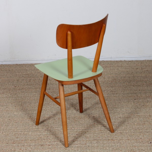 Vintage wooden chair produced by Ton, 1960s - Eastern Europe design