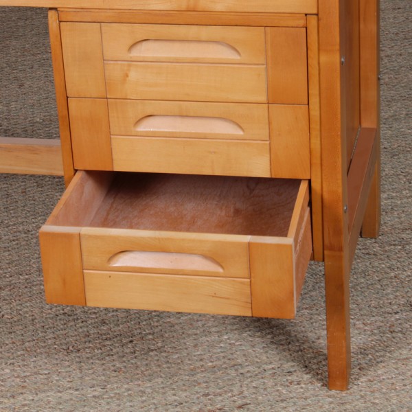 Vintage wooden desk from the 1970s - Eastern Europe design