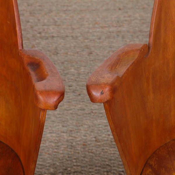 Pair of wooden armchairs by Lubomir Hofmann for Ton, 1960s - 