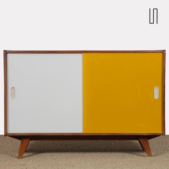 Commode jaune et blanche par Jiri Jiroutek, modèle U-452, 1960