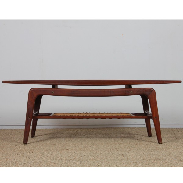 Table basse teck par Arne Hovmand Olsen, 1960 - Design Scandinave