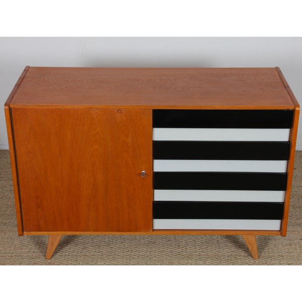 Vintage oak chest of drawers by Jiri Jiroutek, model U458, 1960s - 