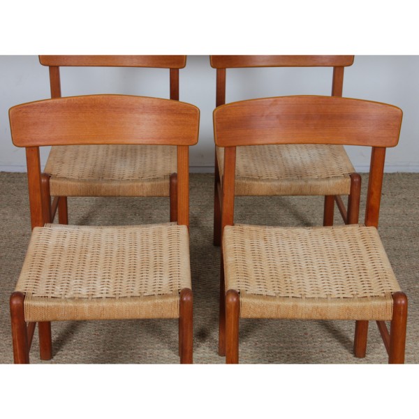 Suite of 4 vintage rope chairs, 1970s - 