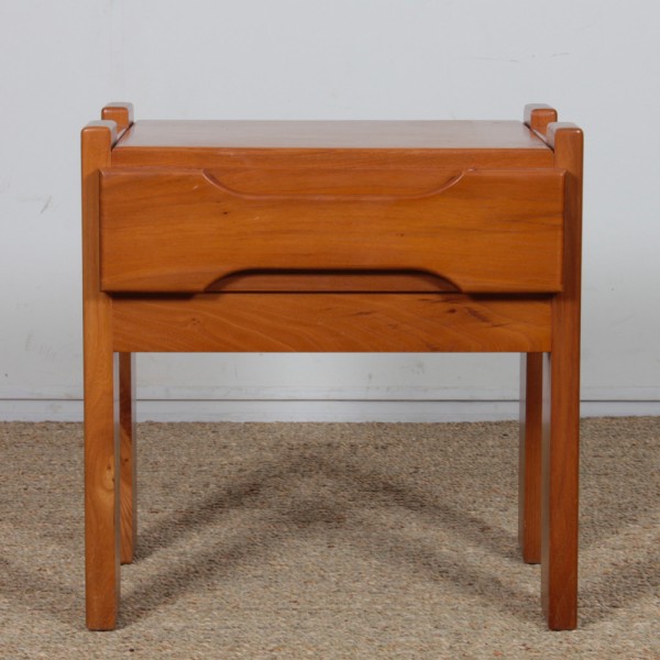 Pair of elm bedside tables for Maison Regain, 1970s - French design