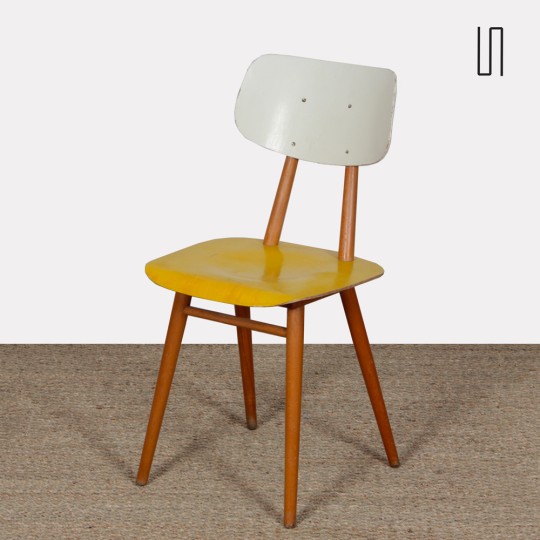 Vintage wooden chair by Ton, 1960 - Eastern Europe design