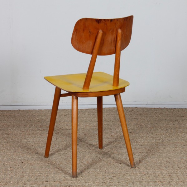 Vintage wooden chair by Ton, 1960 - Eastern Europe design