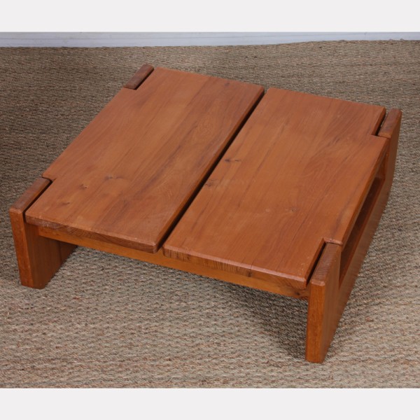 Table basse en orme pour Maison Regain, 1980 - Design Français