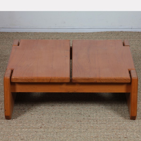 Table basse en orme pour Maison Regain, 1980 - Design Français