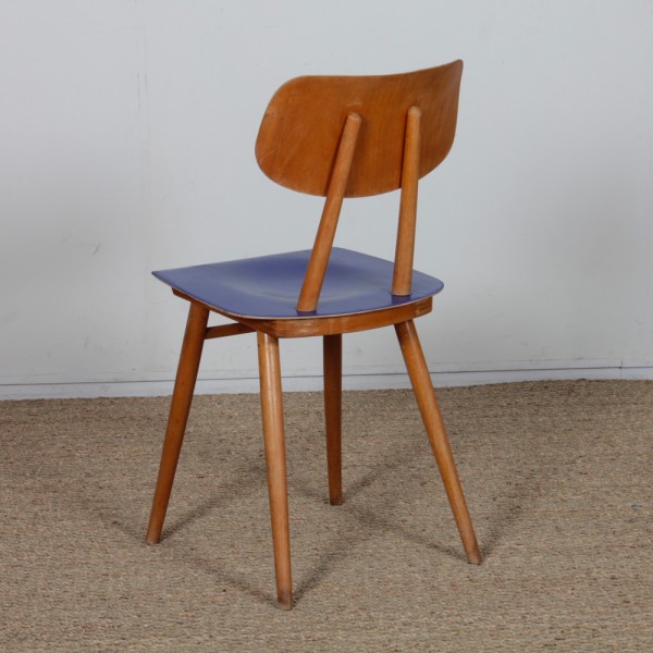 Vintage wooden chair produced by Ton, 1960s - Eastern Europe design