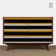 Yellow and black chest of drawers, model U-453, by Jiri Jiroutek, 1960s - Eastern Europe design