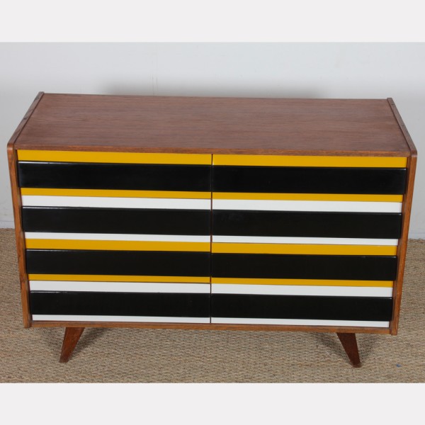 Yellow and black chest of drawers, model U-453, by Jiri Jiroutek, 1960s - Eastern Europe design