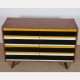 Yellow and black chest of drawers, model U-453, by Jiri Jiroutek, 1960s - Eastern Europe design