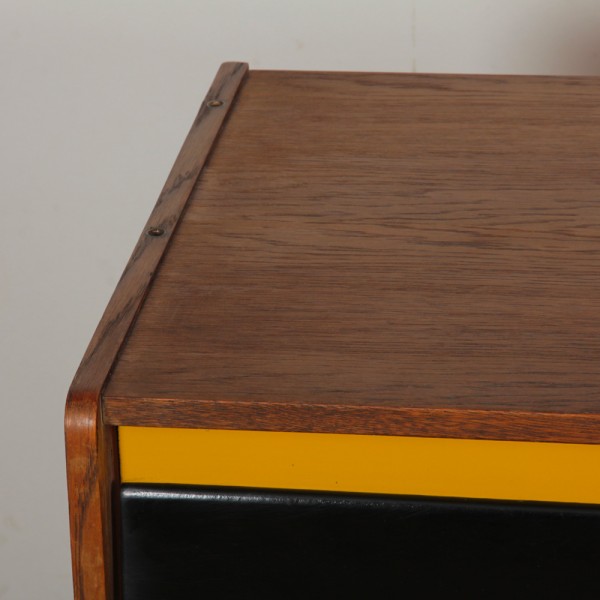 Yellow and black chest of drawers, model U-453, by Jiri Jiroutek, 1960s - Eastern Europe design