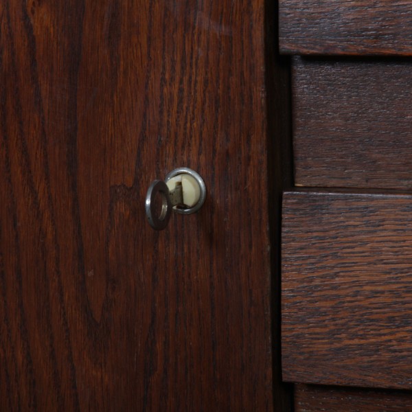 Vintage stained oak chest of drawers model U-458 by Jiri Jiroutek, 1960s - Eastern Europe design