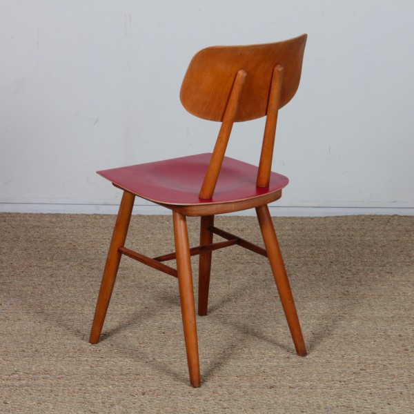 Vintage wooden chair by Ton, 1960 - Eastern Europe design