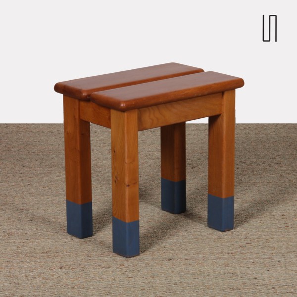 Tabouret vintage en orme, 1970 - 