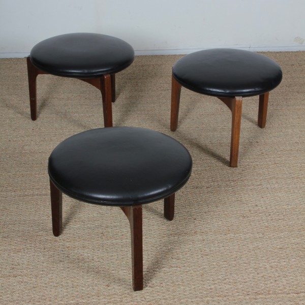 Suite de 3 tabourets par Sven Ellekaer pour Christian Linneberg, 1960 - Design Scandinave