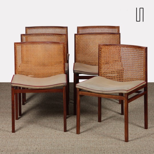 Suite of 6 chairs by Tito Agnoli for La Linea, 1960s - 