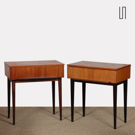 Pair of wooden bedside tables by UP Zavody, 1960s - Eastern Europe design