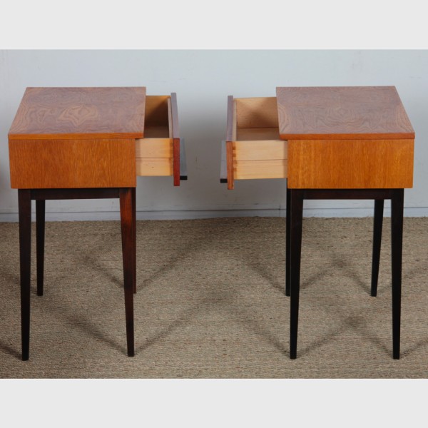 Pair of wooden bedside tables by UP Zavody, 1960s - Eastern Europe design