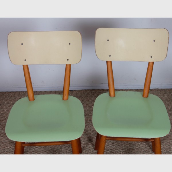 Suite of 4 vintage wooden chairs, edited by Ton, 1960s - Eastern Europe design