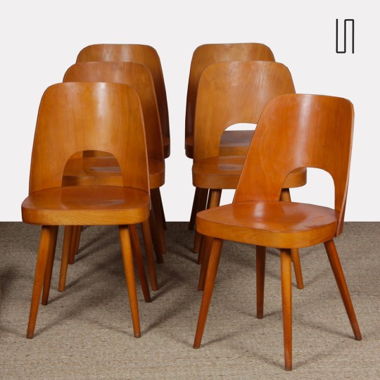 Suite of 6 vintage chairs by Oswald Haerdtl for Ton, 1960s - Eastern Europe design