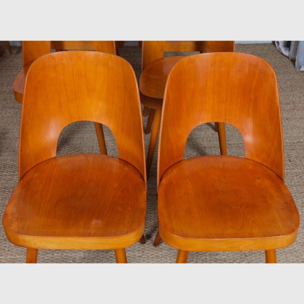 Suite of 6 vintage chairs by Oswald Haerdtl for Ton, 1960s - Eastern Europe design