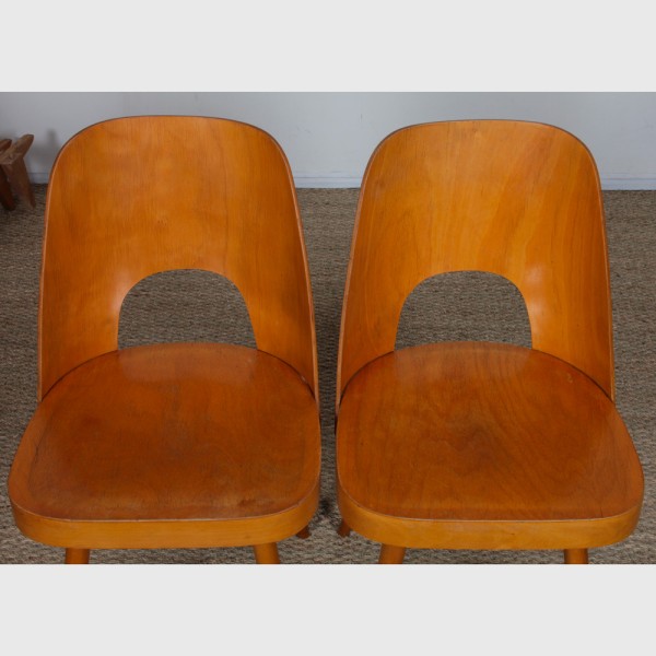 Suite of 6 vintage chairs by Oswald Haerdtl for Ton, 1960s - Eastern Europe design