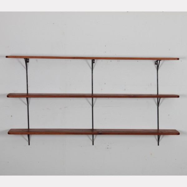 Vintage wood and metal shelf, 1960s - 