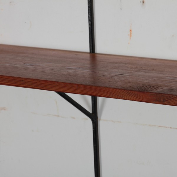 Vintage wood and metal shelf, 1960s - 