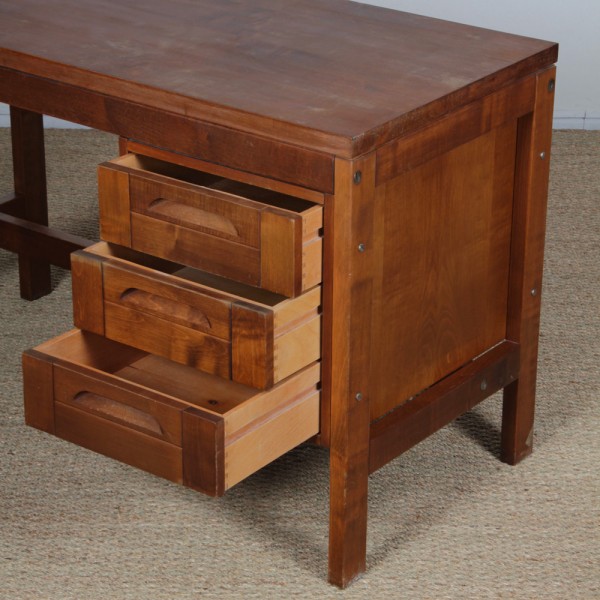 Vintage wooden desk from the 1970s - Eastern Europe design