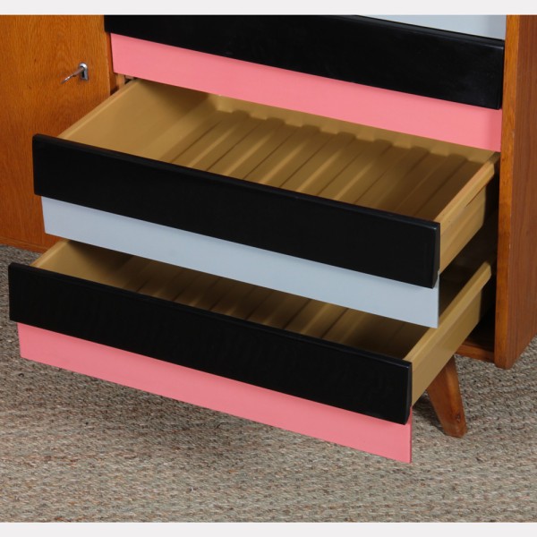 Chest with pink drawers, model U-458 by Jiri Jiroutek, 1960s - 