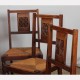 Ensemble de 6 chaises rustiques des années 1950 - 