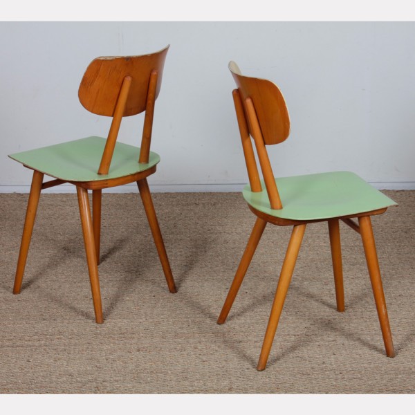 Paire de chaises vintage en bois, éditées par Ton, 1960 - Design d'Europe de l'Est