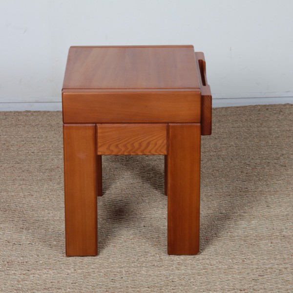 Elm bedside table for Maison Regain, 1980s - French design