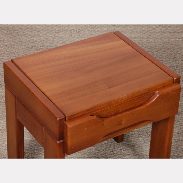 Elm bedside table for Maison Regain, 1980s - French design