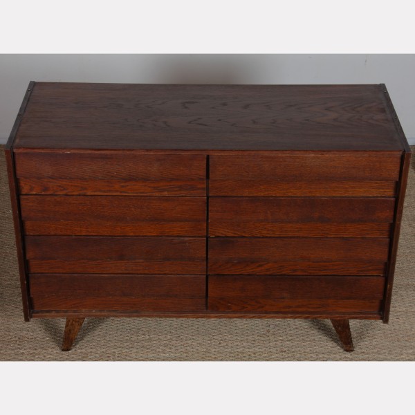 Dark oak chest of drawers by Jiri Jiroutek, model U-453, circa 1960 - Eastern Europe design