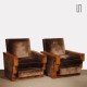 Pair of 20th century geometric armchairs - 