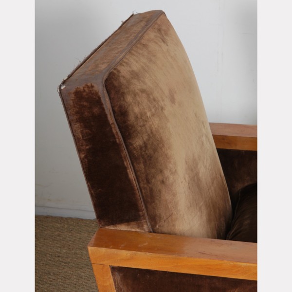 Pair of 20th century geometric armchairs - 