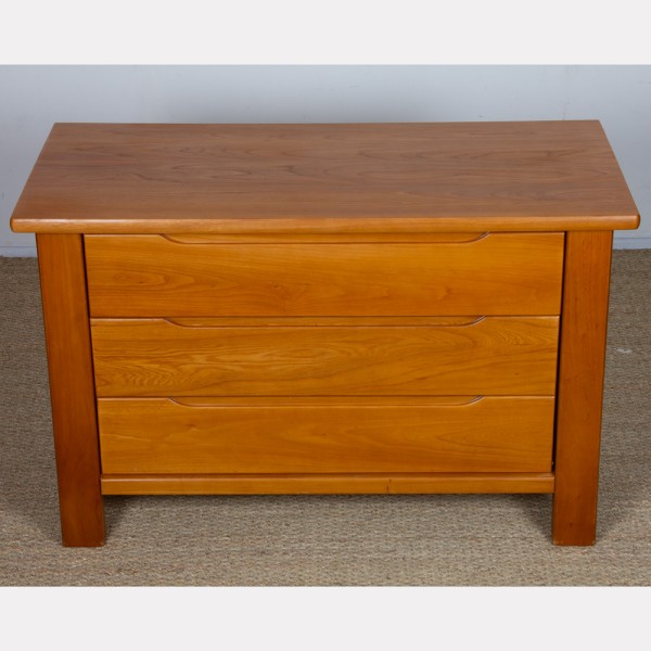 Vintage solid elm chest of drawers, 1980s - 